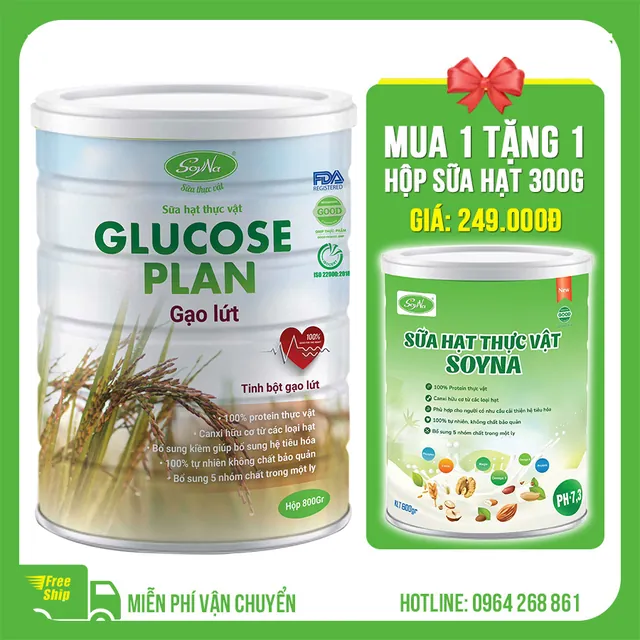 Sữa thực vật Glucose Plan Soyna 800g
