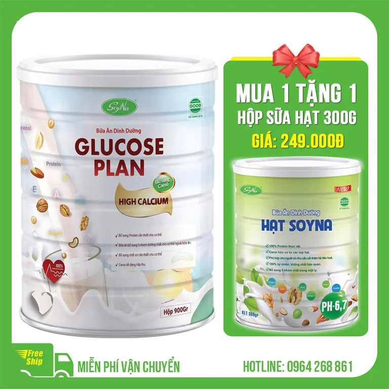 Bữa Ăn Dinh Dưỡng Glucose Plan Hight Canxi Soyna 900g