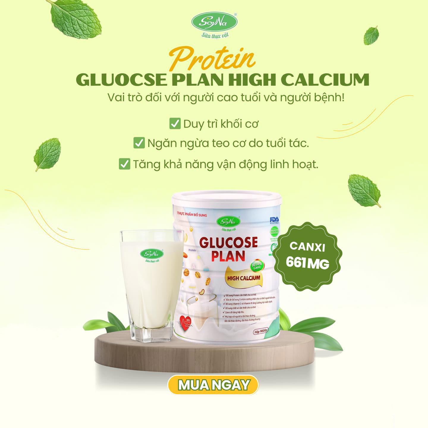 Công dụng của Bữa Ăn Dinh Dưỡng Glucose Plan Hight Canxi Soyna