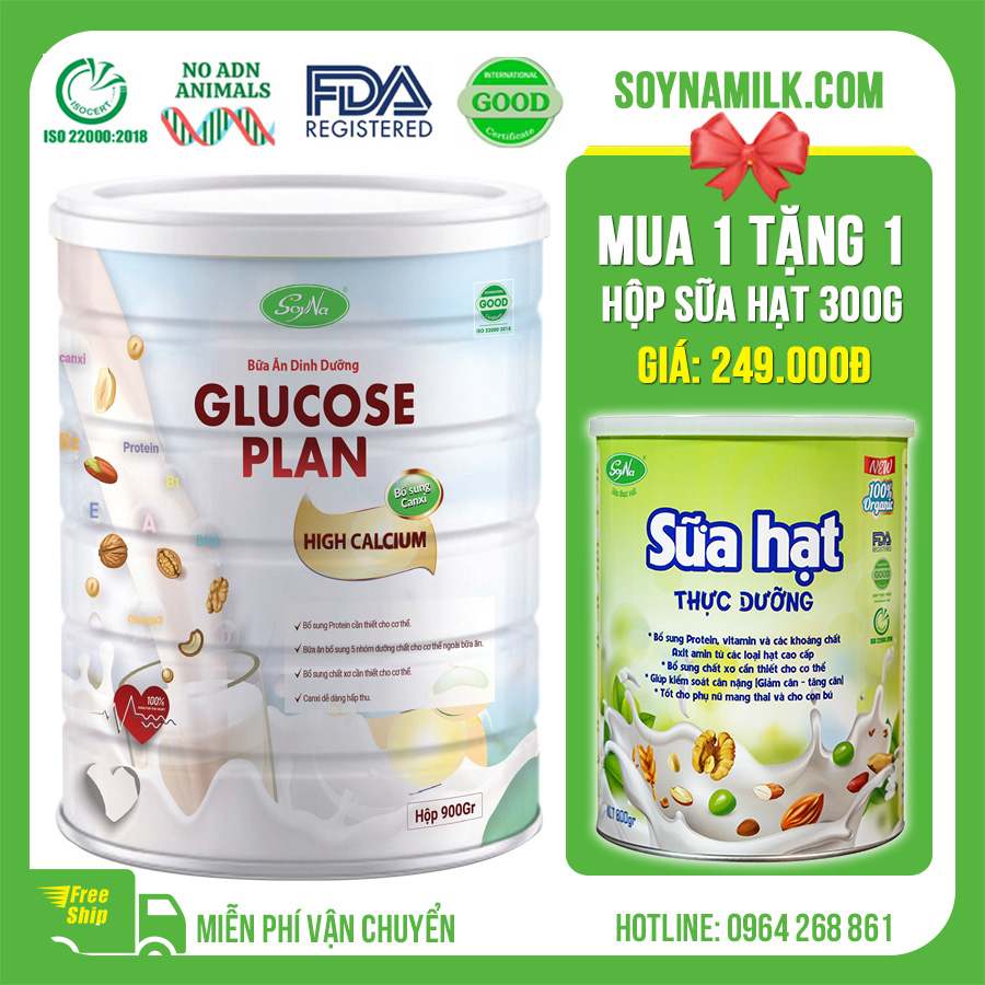 Bữa Ăn Dinh Dưỡng Glucose Plan Hight Canxi Soyna 900g