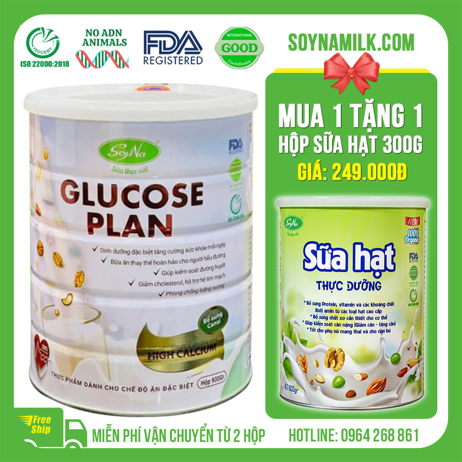 Sữa thực vật Glucose Plan Canxi Soyna 900g