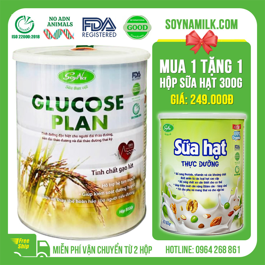 Sữa thực vật Glucose Plan Soyna 800g